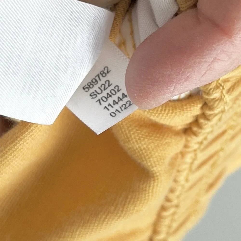 Loft Outlet Paper High Waisted Paper Bag Pants Mustard Yellow Belted Crop L NWT